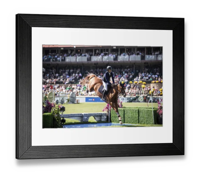 Framed Print : Juan Manuel Gallego of Columbia and riding Fee Des Sequoias Z compete in the first round of the 1 Framed Print : Juan Manuel Gallego of Columbia and riding Fee Des Sequoias Z compete in the first round of the 1