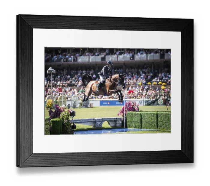 Framed Print : Mariano Martinez Bastida of Spain and riding Jup compete in the first round of the 1 Framed Print : Mariano Martinez Bastida of Spain and riding Jup compete in the first round of the 1