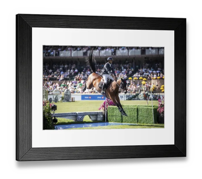 Framed Print : Mariano Martinez Bastida of Spain and riding Jup compete in the first round of the 1