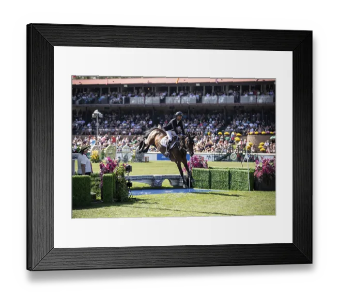 Framed Print : Steve Guerdat of Switzerland and riding Venard de Cerisy compete in the first round of the 1