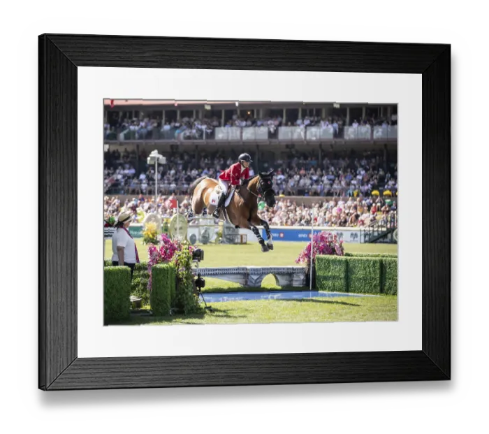 Framed Print : Tiffany Foster of Canada and riding Figor compete in the first round of the 1