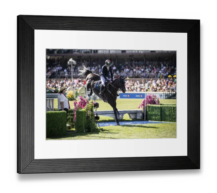 Framed Print : Denis Lynch of Ireland and riding Vistogrand compete in the first round of the 1 Framed Print : Denis Lynch of Ireland and riding Vistogrand compete in the first round of the 1