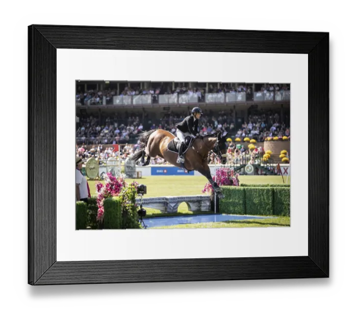 Framed Print : Katie Laurie of Australia and riding Django II compete in the first round of the 1 Framed Print : Katie Laurie of Australia and riding Django II compete in the first round of the 1