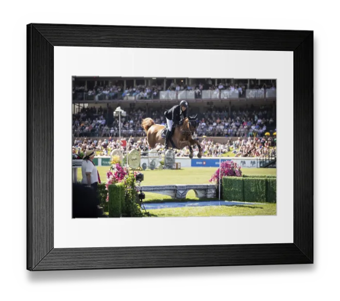 Framed Print : Andre Thieme of Germany and riding DSP Chakaria compete in the first round of the 1