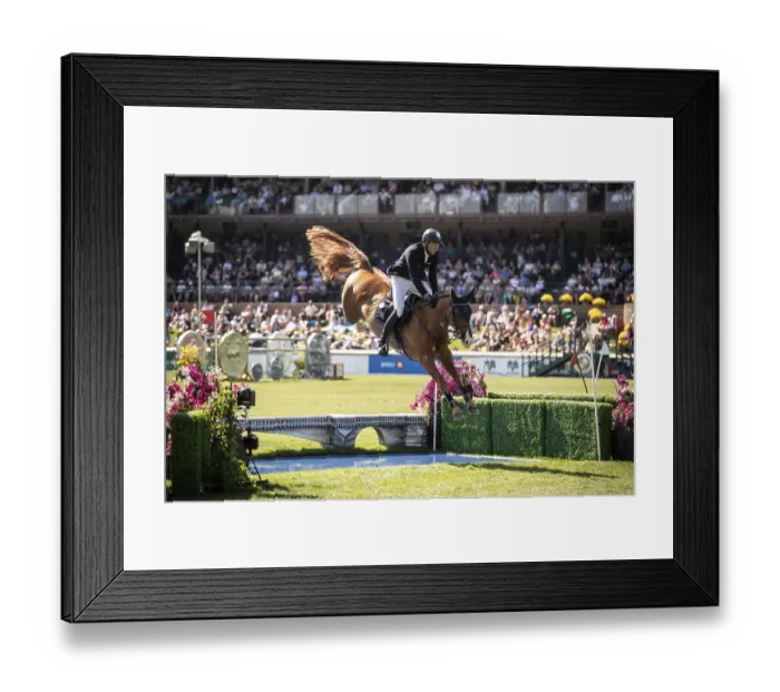 Framed Print : Andre Thieme of Germany and riding DSP Chakaria compete in the first round of the 1 Framed Print : Andre Thieme of Germany and riding DSP Chakaria compete in the first round of the 1