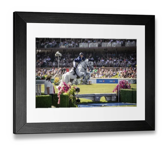 Framed Print : Lillie Keenan of the USA and riding Argan De Beliard compete in the first round of the 1
