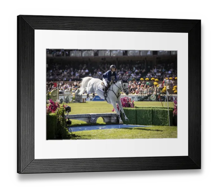 Framed Print : Lillie Keenan of the USA and riding Argan De Beliard compete in the first round of the 1