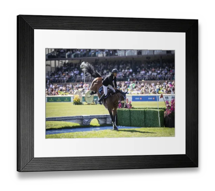Framed Print : Sameh El Dahabn of Great Britain and riding WKD Toronto compete in the first round of the 1
