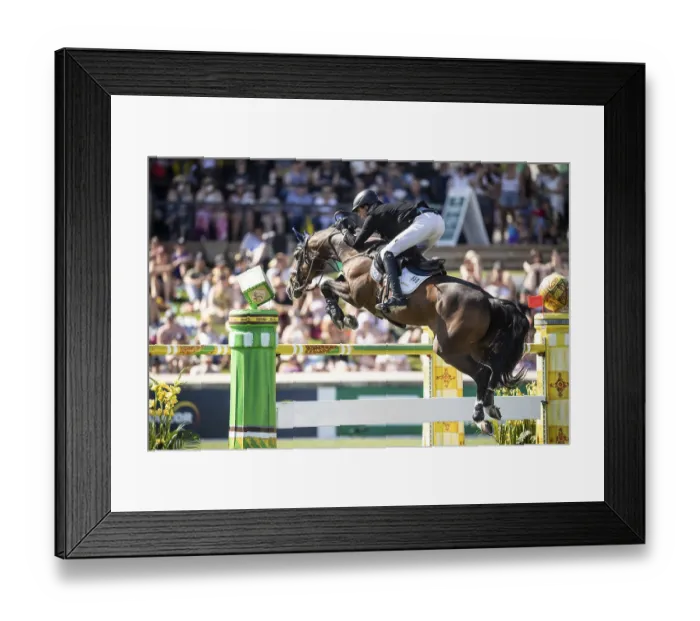 Framed Print : Vaclav Stanek of Czech Republic and riding Quintin compete in the first round of the 1