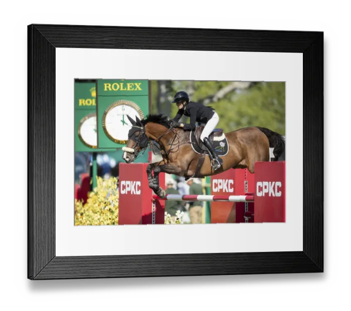 Framed Print : Katie Laurie of Australia riding on Django II competes in the second round Framed Print : Katie Laurie of Australia riding on Django II competes in the second round