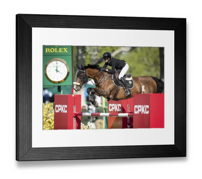 Framed Print : Katie Laurie of Australia riding on Django II competes in the second round