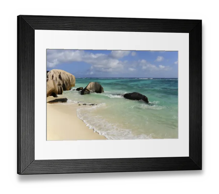 Framed Print : Anse Source d'Argent beach