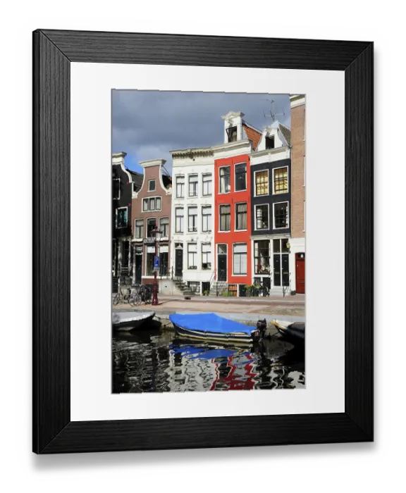 Framed Print : Facade of some canal houses, Spiegelgracht