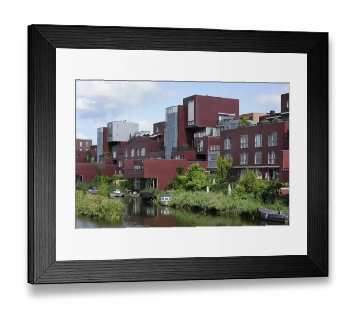 Framed Print : Residential area, waterfront housing Framed Print : Residential area, waterfront housing