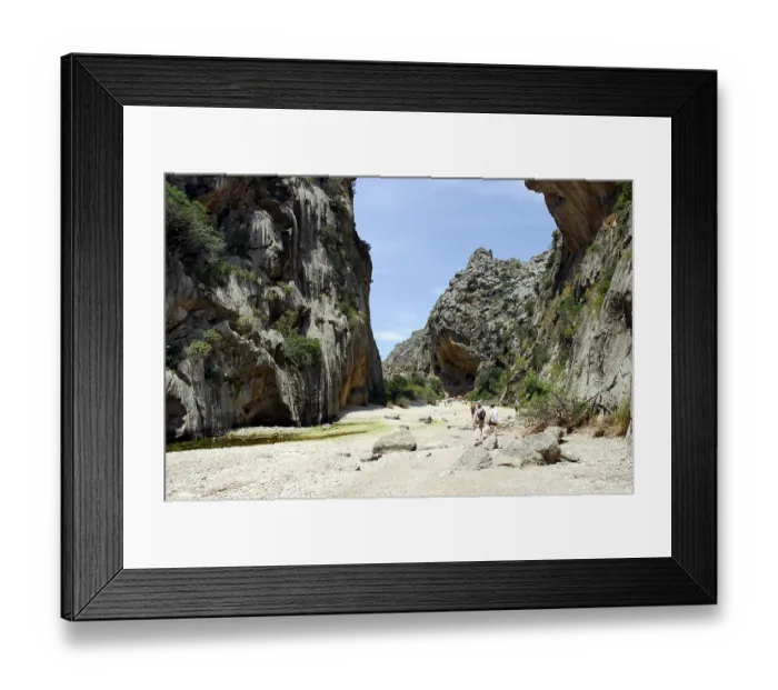 Framed Print : Torrent de Pareis Gorge, Cala de Sa Calobra Bay