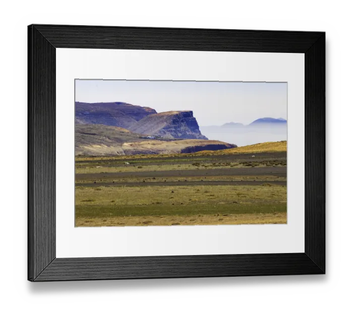 Framed Print : Vast volcanic landscape with flat plains
