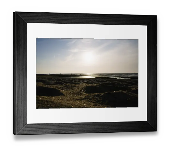 Framed Print : Sun in the sky over the Wadden Sea