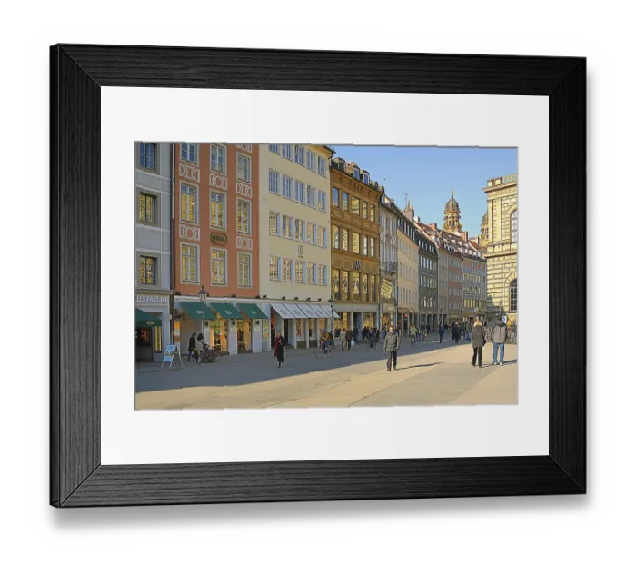 Framed Print : Residenzstrasse, pedestrian zone