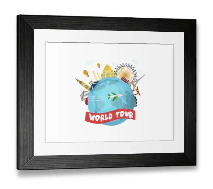 Framed Print : World Tour Day Travel Item