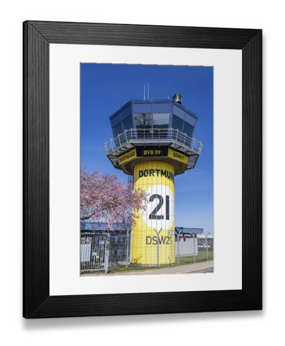 Framed Print : Dortmund Airport, DTM, Air Traffic Control Tower
