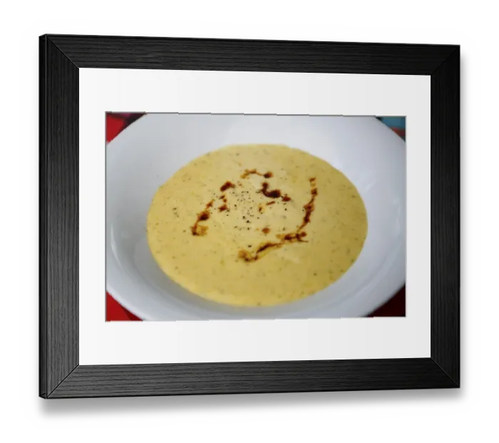 Framed Print : Swabian cuisine, potato soup, soup dish