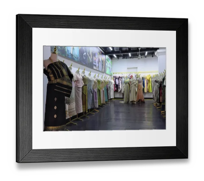 Framed Print : Traditional Laotian women's clothing