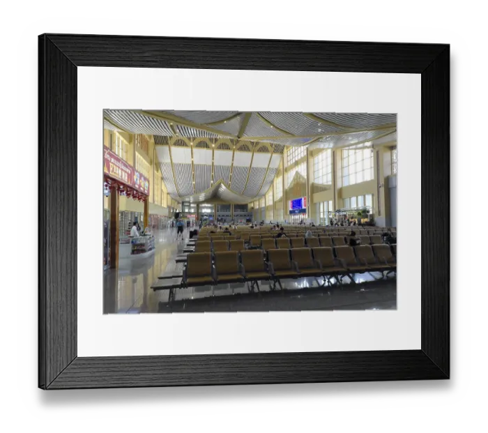 Framed Print : Waiting hall of the modern railway station of Luang Prabang of the Laos-China Railway LCR Framed Print : Waiting hall of the modern railway station of Luang Prabang of the Laos-China Railway LCR