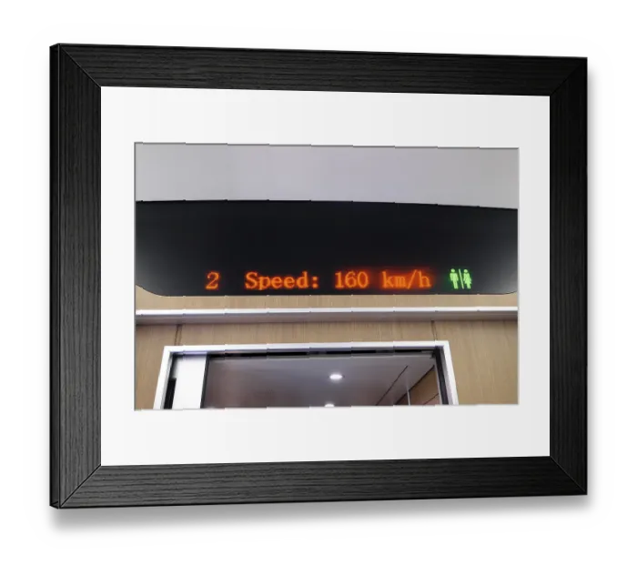 Framed Print : Speed display on the express train of the Laos-China Railway LCR