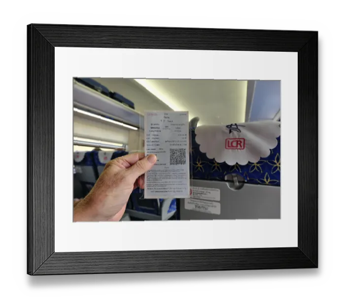 Framed Print : Ticket for the express train of the Laos-China Railway LCR Framed Print : Ticket for the express train of the Laos-China Railway LCR