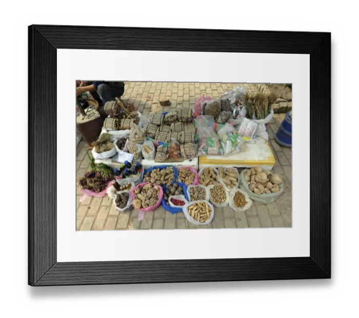 Framed Print : Street stall with spices, herbs Framed Print : Street stall with spices, herbs