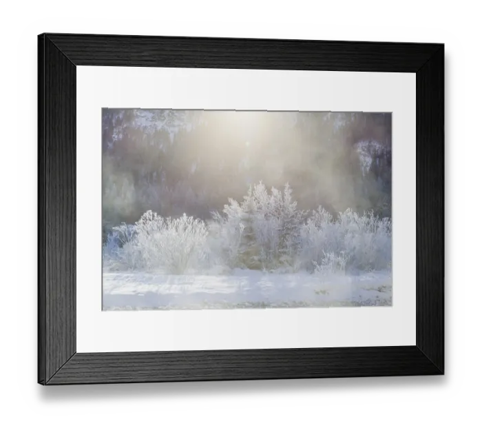 Framed Print : Isar valley in winter at temperatures of minus 18 degrees Celsius