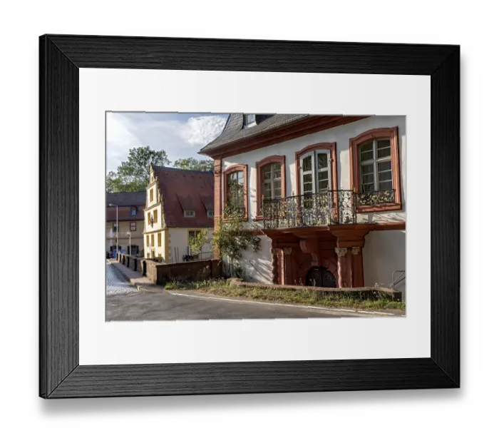 Framed Print : Renaissance castle mill with waterworks on the river Mumling Framed Print : Renaissance castle mill with waterworks on the river Mumling