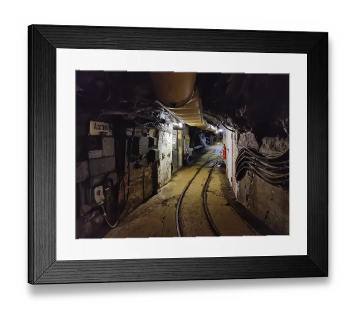 Framed Print : Underground, tunnels in the visitor mine