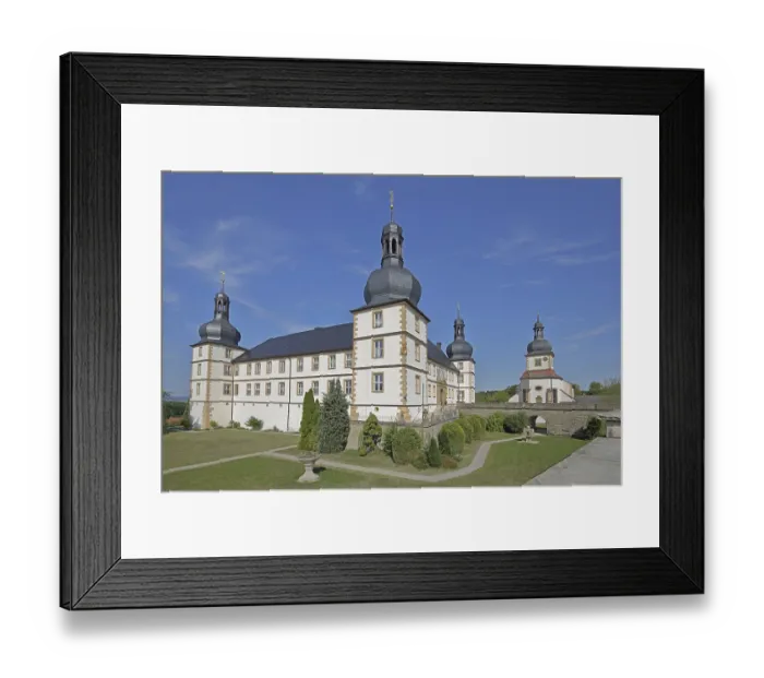 Framed Print : Baroque castle with garden, Sulzdorf an der Lederhecke Framed Print : Baroque castle with garden, Sulzdorf an der Lederhecke