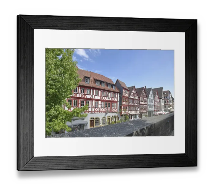 Framed Print : Historic half-timbered houses, HauptstraBe
