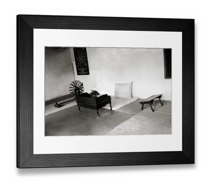 Framed Print : Mahatma Gandhi's room at Sabarmati Ashram