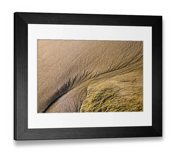 Framed Print : Creative curve and form sand pattern texture fine art photography