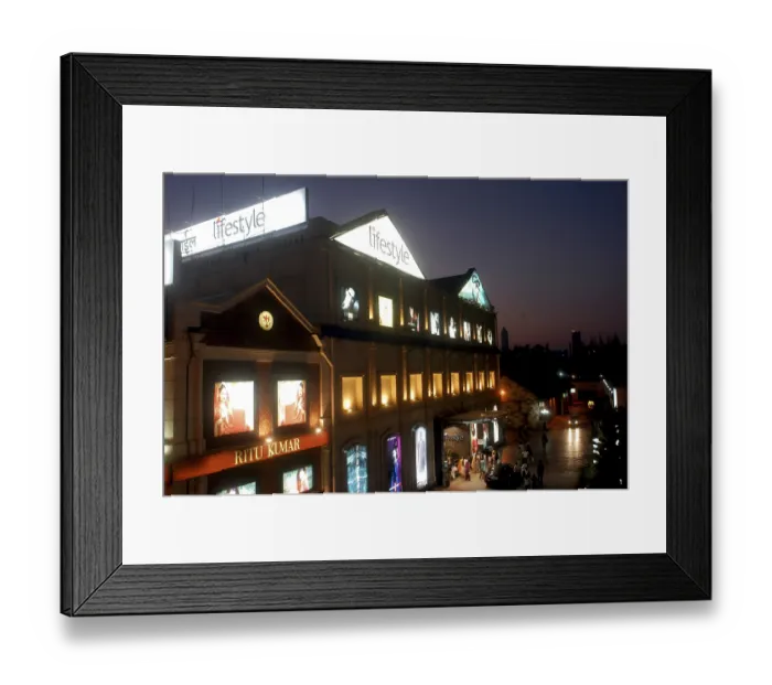 Framed Print : Lifestyle mall at the phoenix mills in Parel central Bombay now Mumbai