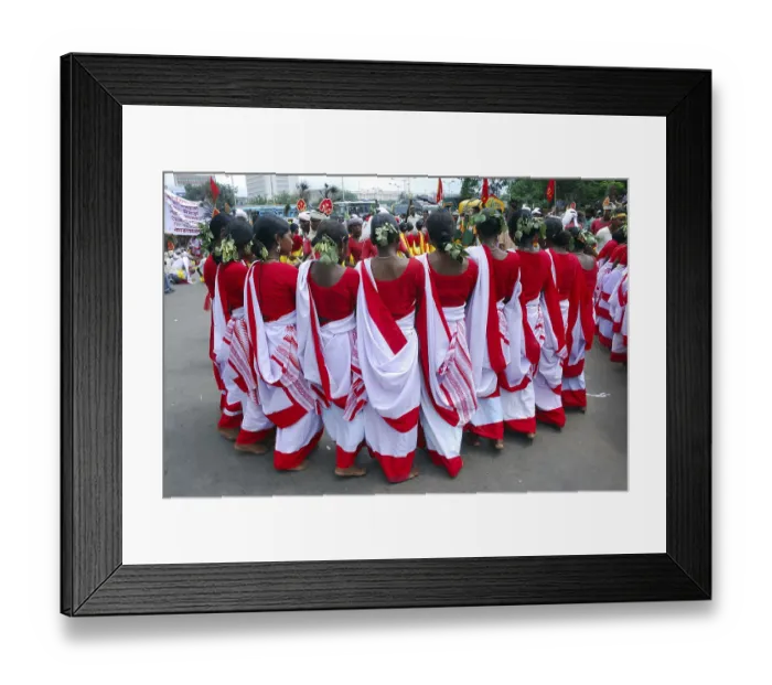 Framed Print : Artists performing Bengal folk dance
