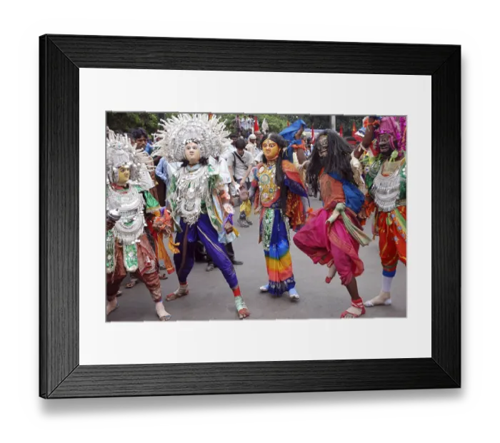 Framed Print : Artists performing Bengal folk dance Framed Print : Artists performing Bengal folk dance