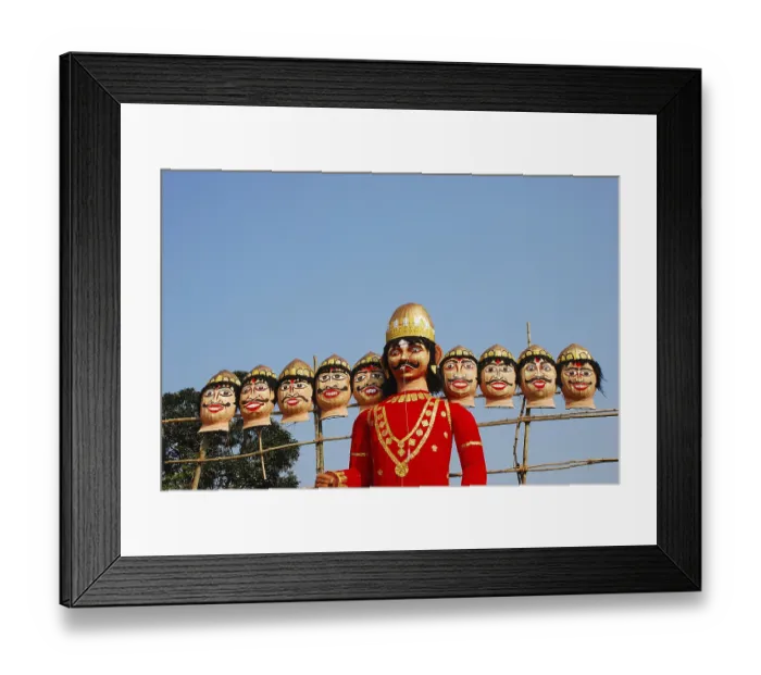 Framed Print : Ten headed statue of demon Ravana Framed Print : Ten headed statue of demon Ravana