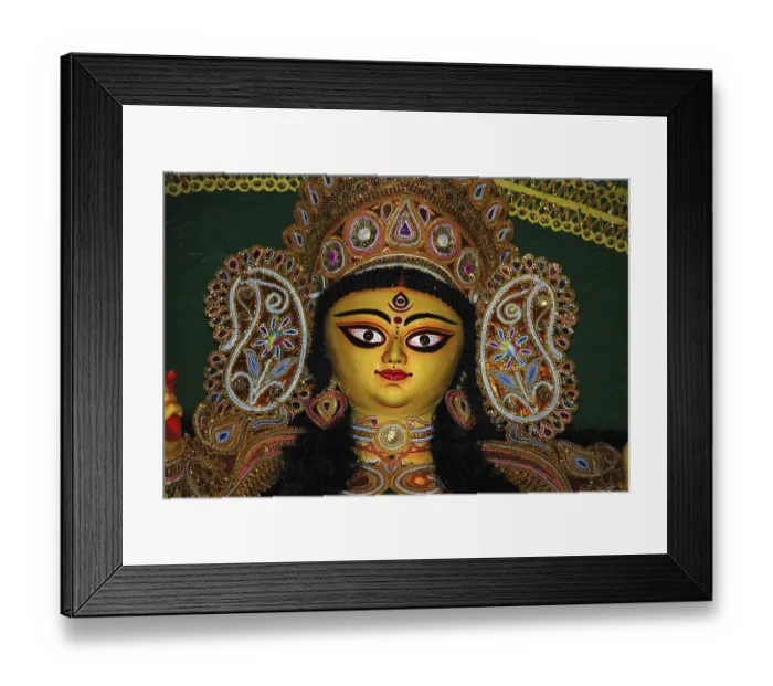 Framed Print : Decorative Durga clay model showing third eye open on Durga puja Framed Print : Decorative Durga clay model showing third eye open on Durga puja
