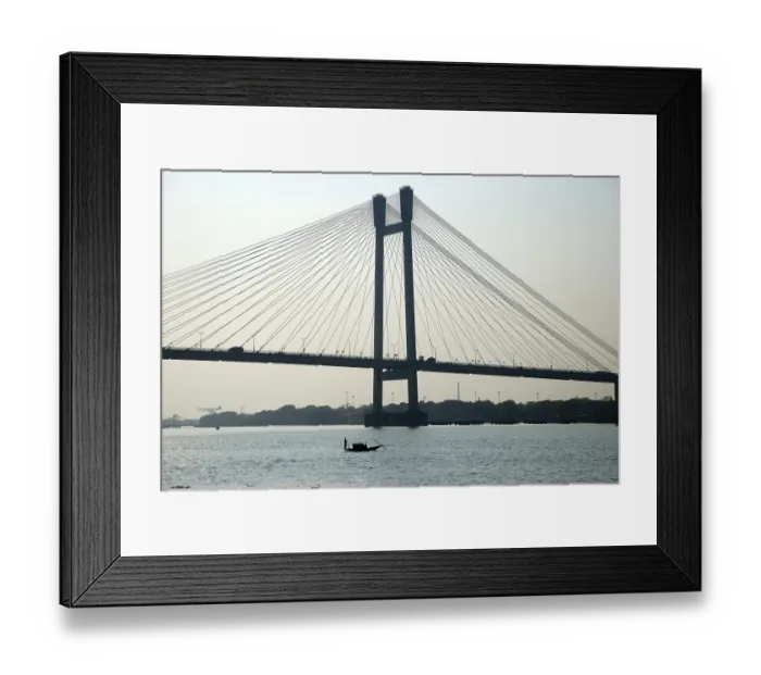 Framed Print : Sunset at Vidyasagar Setu new second bridge over Hooghly river