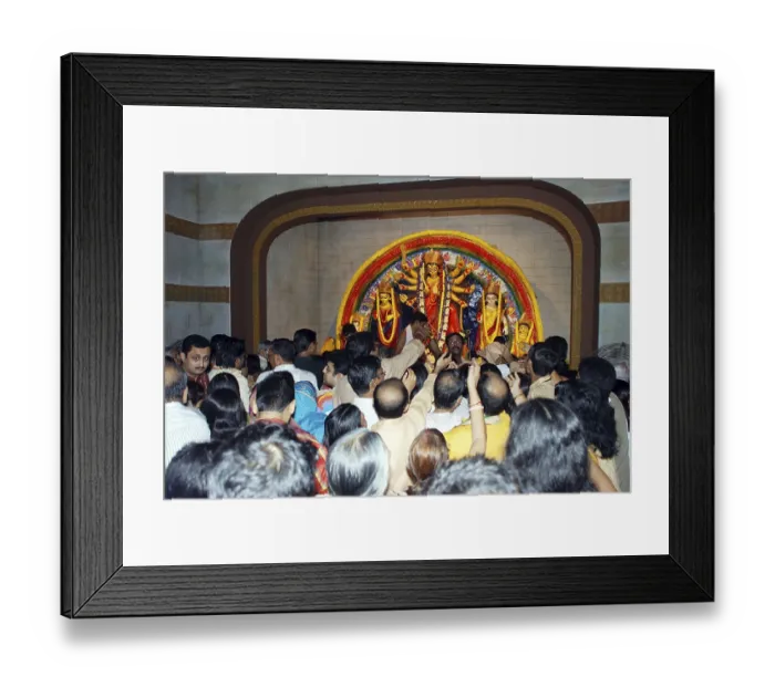 Framed Print : Durga clay model and devotes on Durga puja Framed Print : Durga clay model and devotes on Durga puja