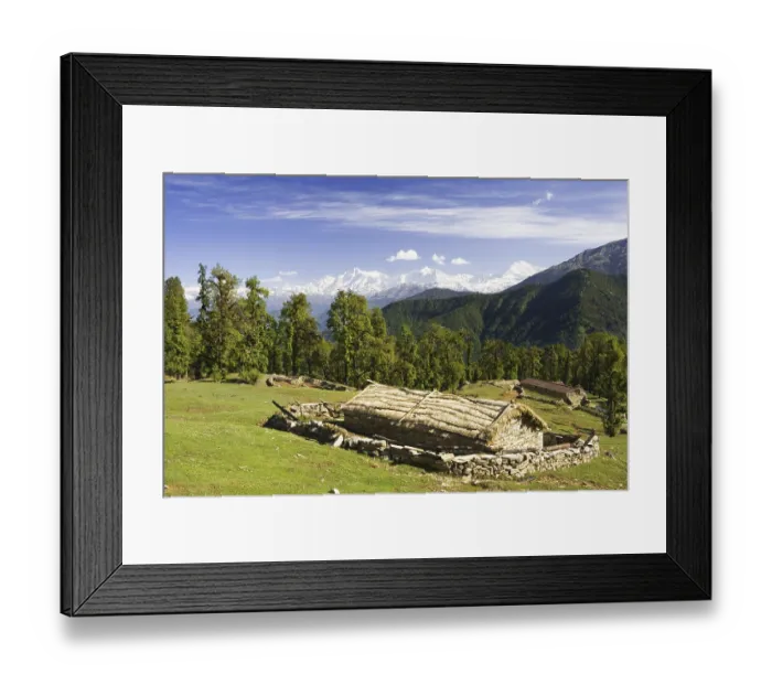 Framed Print : Kedarnath Dome, Kharch Kundh, Mandani and Chokhamba peaks of the Garhwal Himalayas as seen from Chopta