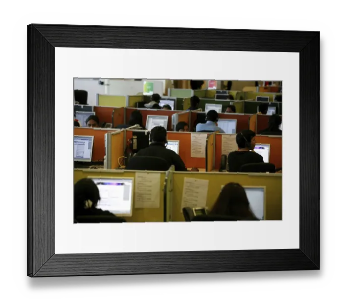 Framed Print : Call centre office, Bombay now Mumbai Framed Print : Call centre office, Bombay now Mumbai
