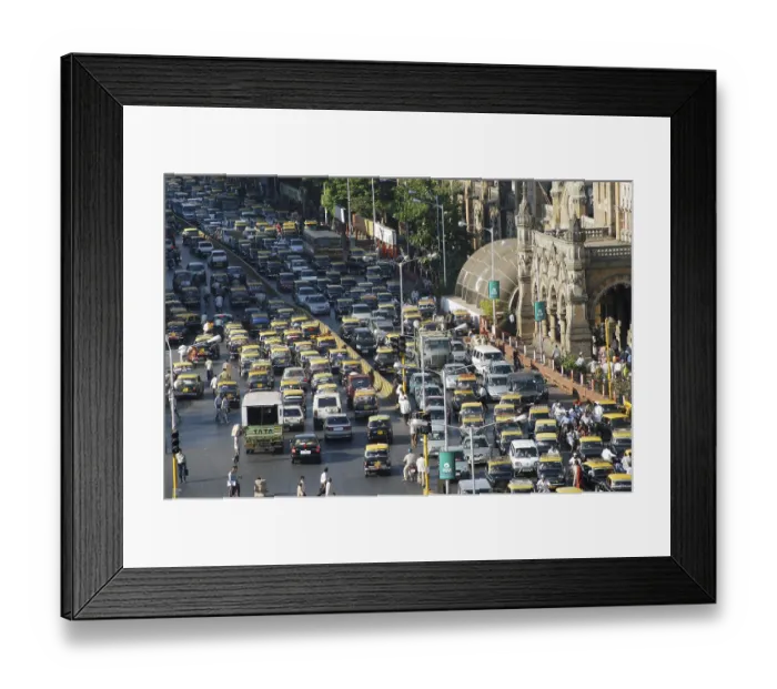 Framed Print : Traffic outside Chatrapati Shivaji Terminus in Bombay now Mumbai