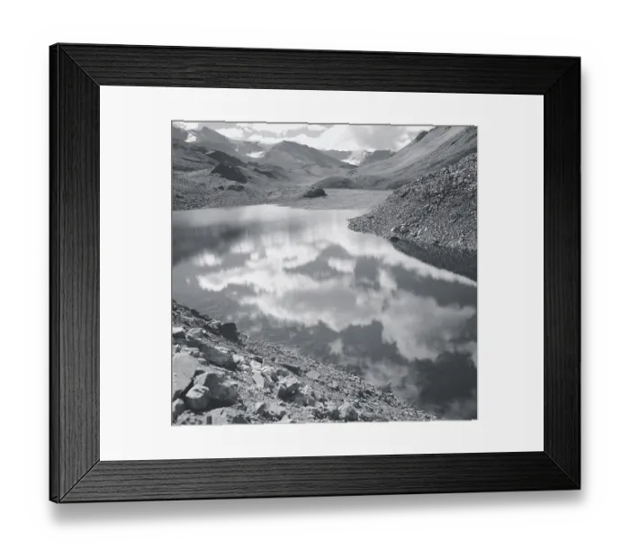 Framed Print : Clouds reflection in water, India