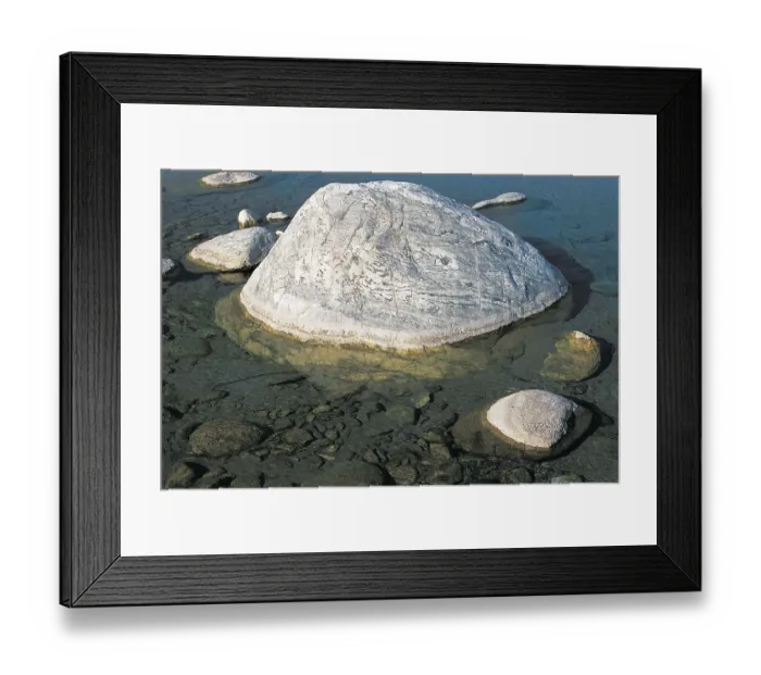 Framed Print : Stone erosion in water