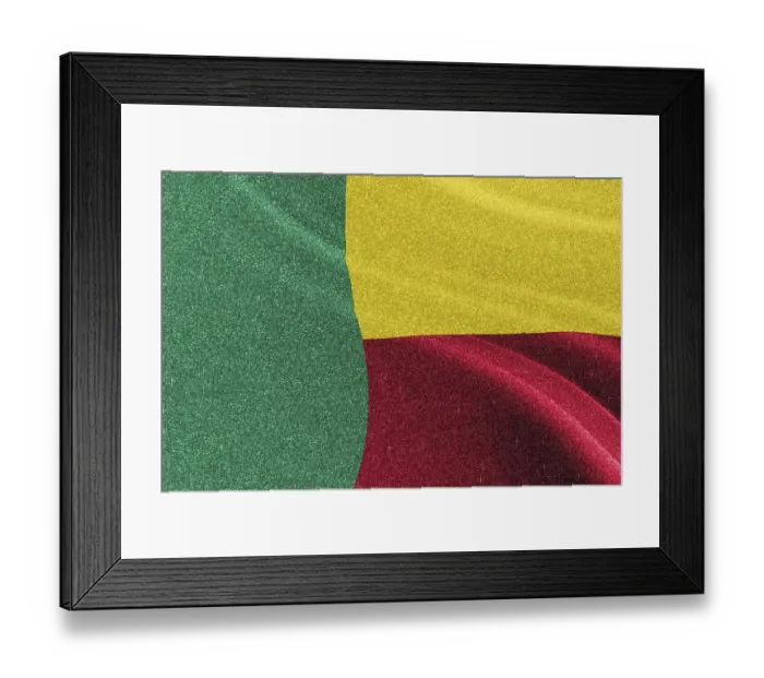 Framed Print : Benin glitter flag, national flag Framed Print : Benin glitter flag, national flag
